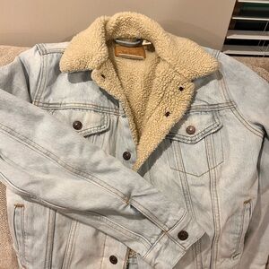 Levi's Light Blue Denim Sherpa Jacket